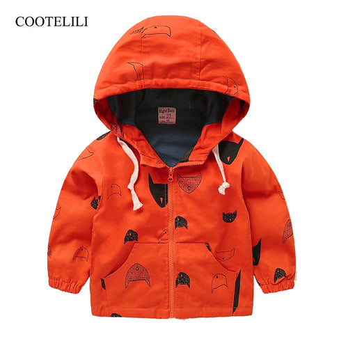 COOTELILI Cute Fish Printing Children Outerwear Spring Autumn Coat Baby Boys Girls Jackets Boys Outerwear Clothing 70-120cm