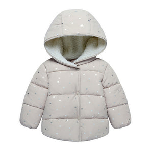 Autumn Winter boys warm Jacket For Girls Christmas Coat Baby Girls Jacket Lamb cashmere Kids Hooded Outerwear Infant Girls Coat