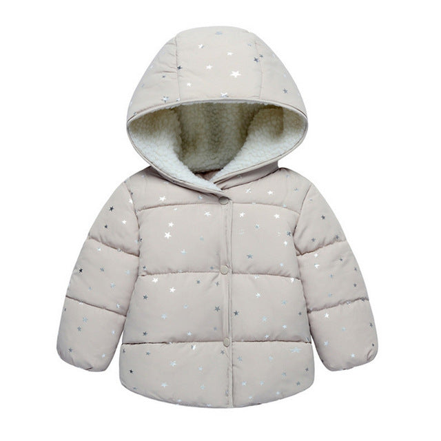 Autumn Winter boys warm Jacket For Girls Christmas Coat Baby Girls Jacket Lamb cashmere Kids Hooded Outerwear Infant Girls Coat