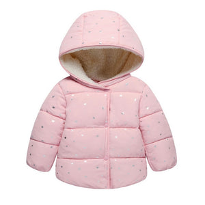 Autumn Winter boys warm Jacket For Girls Christmas Coat Baby Girls Jacket Lamb cashmere Kids Hooded Outerwear Infant Girls Coat