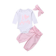 Load image into Gallery viewer, Pudcoco Girl Set 0-24M 3pcs Baby Girls Romper+Long Pants+Headband Cute Outfits Toddler Kid Clothing Set