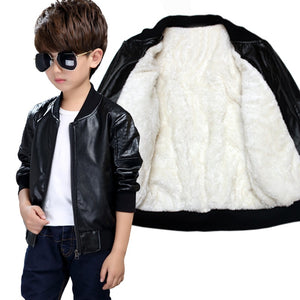 Kids jacket Boys Coats Autumn Spring PU Leather Jacket Children's