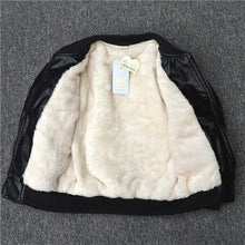 Load image into Gallery viewer, Kids jacket Boys Coats Autumn Spring PU Leather Jacket Children&#39;s Plus Velvet Warming Cotton Outerwear Baby Boys Thin  Clothing
