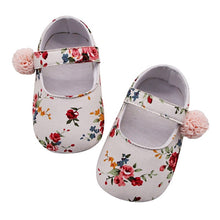 Load image into Gallery viewer, Floral Newborn Baby Prewalker Soft Soled Anti-slip Shoes Footwear Classic Princess Girl Crib Mary Jane Flower Shoes