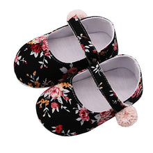 Load image into Gallery viewer, Floral Newborn Baby Prewalker Soft Soled Anti-slip Shoes Footwear Classic Princess Girl Crib Mary Jane Flower Shoes