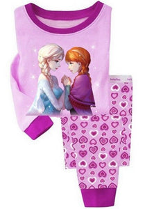 New Girls Horse Pajamas Kids Princess ANNA ELSA Sleepwear Children  Cartoon Clothing Set Baby Long Sleeve Pijamas Home Clothing