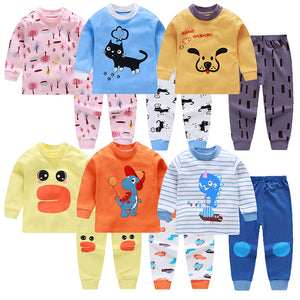 2019 New Baby Kids Pajamas Sets Cotton Long Sleeved Tshirt+pant Cartoon Girl Clothing Autumn 2pcs Sleepwear Suit Pyjama Trousers