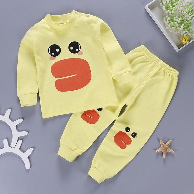 2019 New Baby Kids Pajamas Sets Cotton Long Sleeved Tshirt+pant Cartoon Girl Clothing Autumn 2pcs Sleepwear Suit Pyjama Trousers