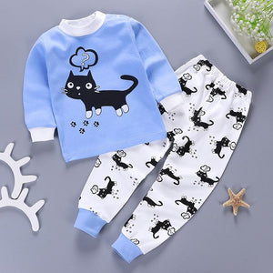 2019 New Baby Kids Pajamas Sets Cotton Long Sleeved Tshirt+pant Cartoon Girl Clothing Autumn 2pcs Sleepwear Suit Pyjama Trousers