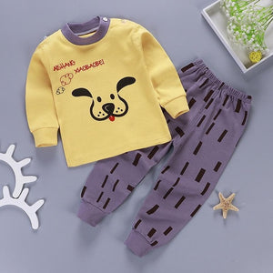 2019 New Baby Kids Pajamas Sets Cotton Long Sleeved Tshirt+pant Cartoon Girl Clothing Autumn 2pcs Sleepwear Suit Pyjama Trousers