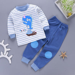 2019 New Baby Kids Pajamas Sets Cotton Long Sleeved Tshirt+pant Cartoon Girl Clothing Autumn 2pcs Sleepwear Suit Pyjama Trousers