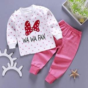 2019 New Baby Kids Pajamas Sets Cotton Long Sleeved Tshirt+pant Cartoon Girl Clothing Autumn 2pcs Sleepwear Suit Pyjama Trousers