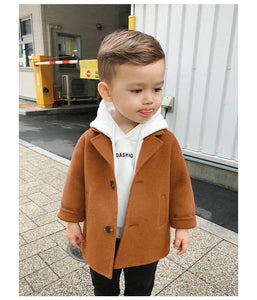 Toddler Coat Korean Fashion Woolen Jacket Baby Boy Outwear High Quality Turndown Collar Children Clothing 1 2 3 4 5 Y Boy Jacket