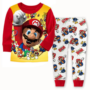 Toddler Kids 2pcs  Set Cartoon Super Mario Sleepwear Boys Nightwear Pajamas Sets Baby Clothing 1-7Y Hot Selling Fashion