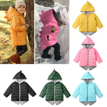 Load image into Gallery viewer, 1-7T Kids Toddler Baby Girl Boy Hoodie Zipper Winter Thick Coat Warm Jacket 3D Dinosaur Outwear Coats Jackets