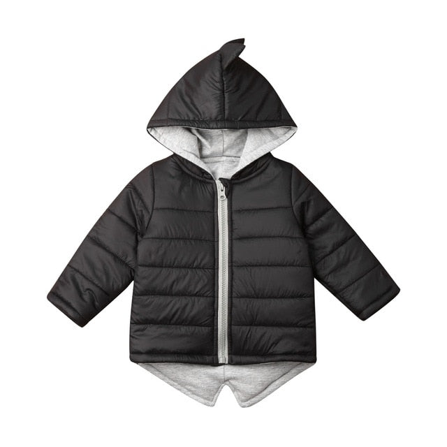 1-7T Kids Toddler Baby Girl Boy Hoodie Zipper Winter Thick Coat Warm Jacket 3D Dinosaur Outwear Coats Jackets