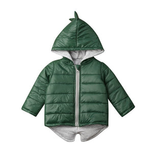 1-7T Kids Toddler Baby Girl Boy Hoodie Zipper Winter Thick Coat Warm Jacket 3D Dinosaur Outwear Coats Jackets
