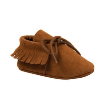 Load image into Gallery viewer, Baby Girl First Walkers Baby Moccasins Soft Soled Non-slip Footwear With Fringe Toddler Infant Crib Shoes PU Suede Leather Shoes