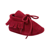 Load image into Gallery viewer, Baby Girl First Walkers Baby Moccasins Soft Soled Non-slip Footwear With Fringe Toddler Infant Crib Shoes PU Suede Leather Shoes