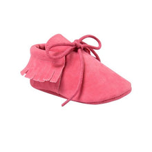 Load image into Gallery viewer, Baby Girl First Walkers Baby Moccasins Soft Soled Non-slip Footwear With Fringe Toddler Infant Crib Shoes PU Suede Leather Shoes