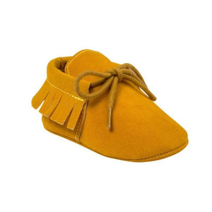 Baby Girl First Walkers Baby Moccasins Soft Soled Non-slip Footwear With Fringe Toddler Infant Crib Shoes PU Suede Leather Shoes