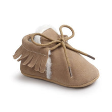 Load image into Gallery viewer, Baby Girl First Walkers Baby Moccasins Soft Soled Non-slip Footwear With Fringe Toddler Infant Crib Shoes PU Suede Leather Shoes