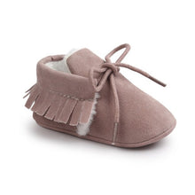 Load image into Gallery viewer, Baby Girl First Walkers Baby Moccasins Soft Soled Non-slip Footwear With Fringe Toddler Infant Crib Shoes PU Suede Leather Shoes