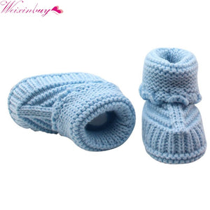 Handmade Newborn Baby Crib Shoes Infant Boys Girls Crochet Knit winter warm Booties