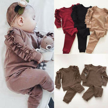 Load image into Gallery viewer, Newborn Infant Baby Girls Ruffle T-Shirt Tops Leggings Pants 2Pcs Outfits Set Clothes Long Sleeve Autumn Winter Warm Clothing