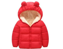 Load image into Gallery viewer, Autumn Winter boys warm Jacket For Girls Christmas Coat Baby Girls Jacket Lamb cashmere Kids Hooded Outerwear Infant Girls Coat