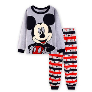 2019 New Boys Long Sleeve Pyjamas Kids Mickey Mouse Pajamas Baby Cotton Pijama Children Sleepwear Girls Clothing Sets Baby Wears