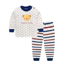 Load image into Gallery viewer, 10 colors 2pcs/set kids pajamas set girls baby boys clothes top+pants cotton baby pajamas sleepwear