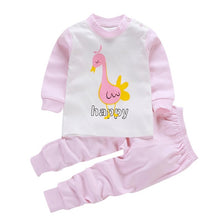 Load image into Gallery viewer, 10 colors 2pcs/set kids pajamas set girls baby boys clothes top+pants cotton baby pajamas sleepwear