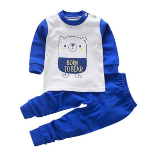 10 colors 2pcs/set kids pajamas set girls baby boys clothes top+pants cotton baby pajamas sleepwear