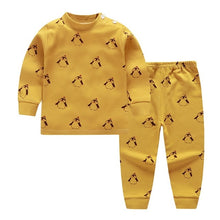 Load image into Gallery viewer, 10 colors 2pcs/set kids pajamas set girls baby boys clothes top+pants cotton baby pajamas sleepwear