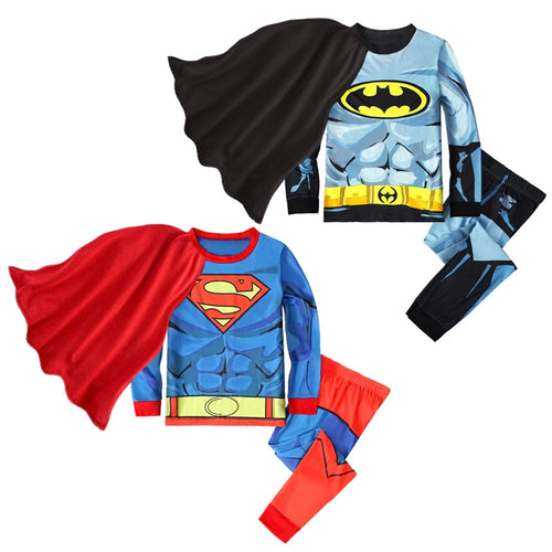 Rorychen Baby Kids Pyjamas Boys Superman Batman Sleepwear Kids Pijamas Boys Pajamas Sets Children Superman Batman Nightwear