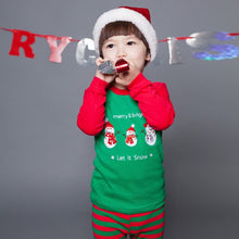 Load image into Gallery viewer, 2019 Christmas Children pyjamas Set Baby girl boys clothes pajamas Todder boys girls cartoon T-shirt+Pants 2pcs