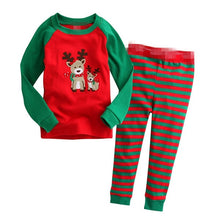 Load image into Gallery viewer, 2019 Christmas Children pyjamas Set Baby girl boys clothes pajamas Todder boys girls cartoon T-shirt+Pants 2pcs