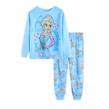 Load image into Gallery viewer, 2019 Christmas Children pyjamas Set Baby girl boys clothes pajamas Todder boys girls cartoon T-shirt+Pants 2pcs