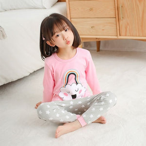 Kids Pajamas Autumn Boys Girls Sleepwear Nightwear Baby Infant Clothes Animal Cartoon Pajama Sets Cotton Children's Pyjamas