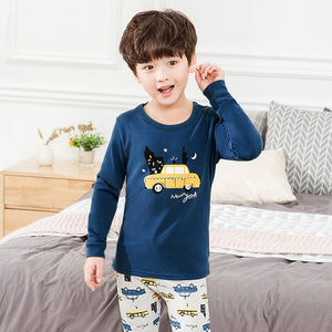 Kids Pajamas Autumn Boys Girls Sleepwear Nightwear Baby Infant Clothes Animal Cartoon Pajama Sets Cotton Children's Pyjamas