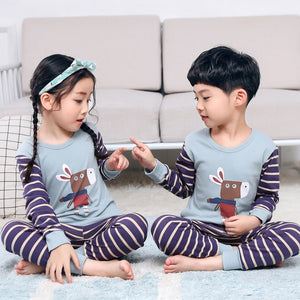 Kids Pajamas Autumn Boys Girls Sleepwear Nightwear Baby Infant Clothes Animal Cartoon Pajama Sets Cotton Children's Pyjamas