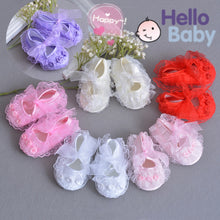 Load image into Gallery viewer, Newborn Baby Girl Shoes Lace Flower Soft Soled First Walker Infant Toddler Branded Booties Shoes for Girls Christening Baptism