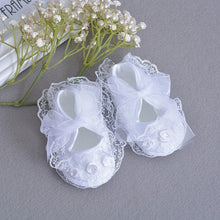 Load image into Gallery viewer, Newborn Baby Girl Shoes Lace Flower Soft Soled First Walker Infant Toddler Branded Booties Shoes for Girls Christening Baptism