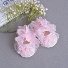 Load image into Gallery viewer, Newborn Baby Girl Shoes Lace Flower Soft Soled First Walker Infant Toddler Branded Booties Shoes for Girls Christening Baptism