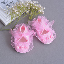 Load image into Gallery viewer, Newborn Baby Girl Shoes Lace Flower Soft Soled First Walker Infant Toddler Branded Booties Shoes for Girls Christening Baptism
