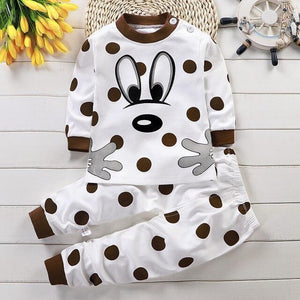Baby Girl Clothing Set Cartoon Cat Clothing Long Sleeve T Shirt + Pants Suits Infant Pink Outfit