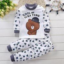 Load image into Gallery viewer, Baby Girl Clothing Set Cartoon Cat Clothing Long Sleeve T Shirt + Pants Suits Infant Pink Outfit