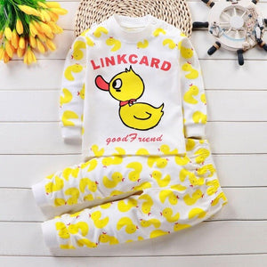 Baby Girl Clothing Set Cartoon Cat Clothing Long Sleeve T Shirt + Pants Suits Infant Pink Outfit