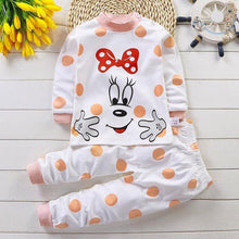 Load image into Gallery viewer, Baby Girl Clothing Set Cartoon Cat Clothing Long Sleeve T Shirt + Pants Suits Infant Pink Outfit